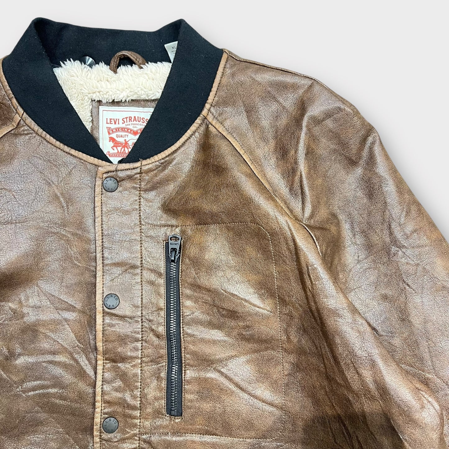 Veste en cuir Levi's marron - XL