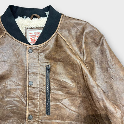 Veste en cuir Levi's marron - XL