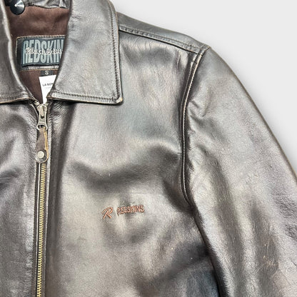 Veste en cuir Redskins marron foncé - S