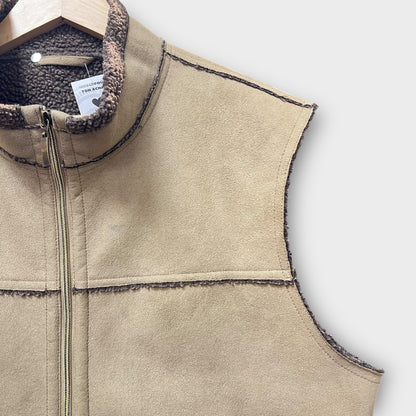 Veste sans manche doublé polaire Beige - L