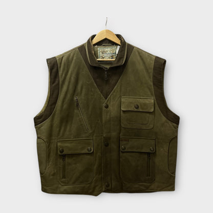 Veste sans manche cuir Verte - XL