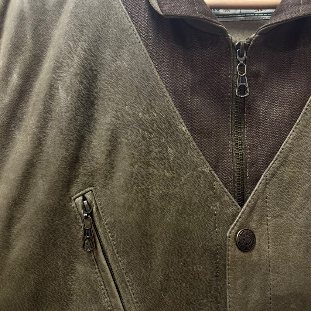Rare Veste sans manche cuir vintage - XL