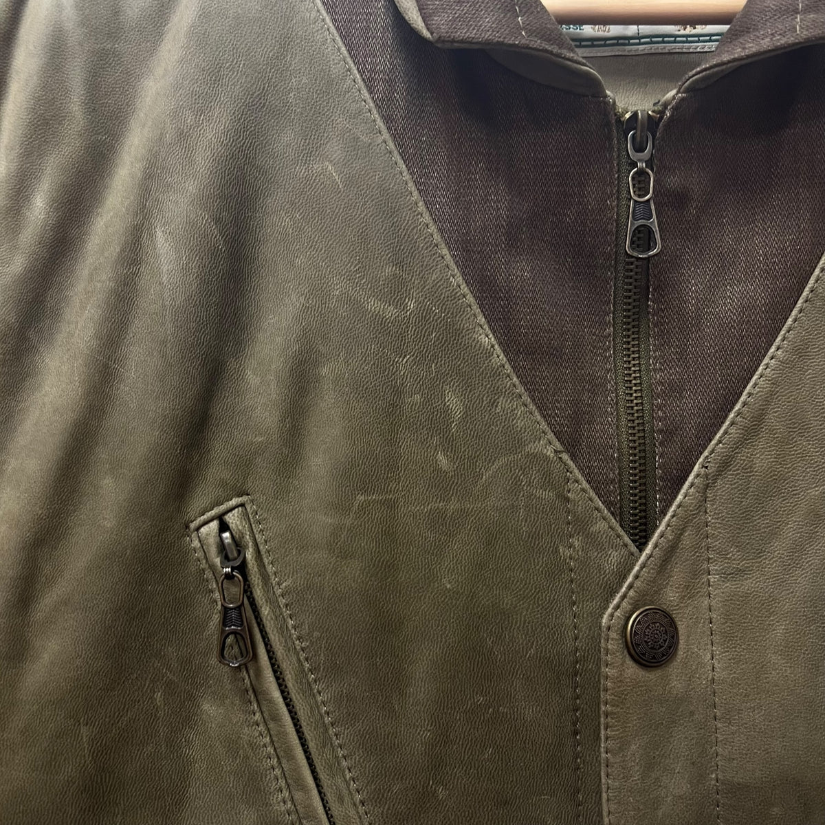 Rare Veste sans manche cuir vintage - XL
