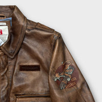 Veste en Cuir Redskins Aviateur Marron - XL (Fit L)