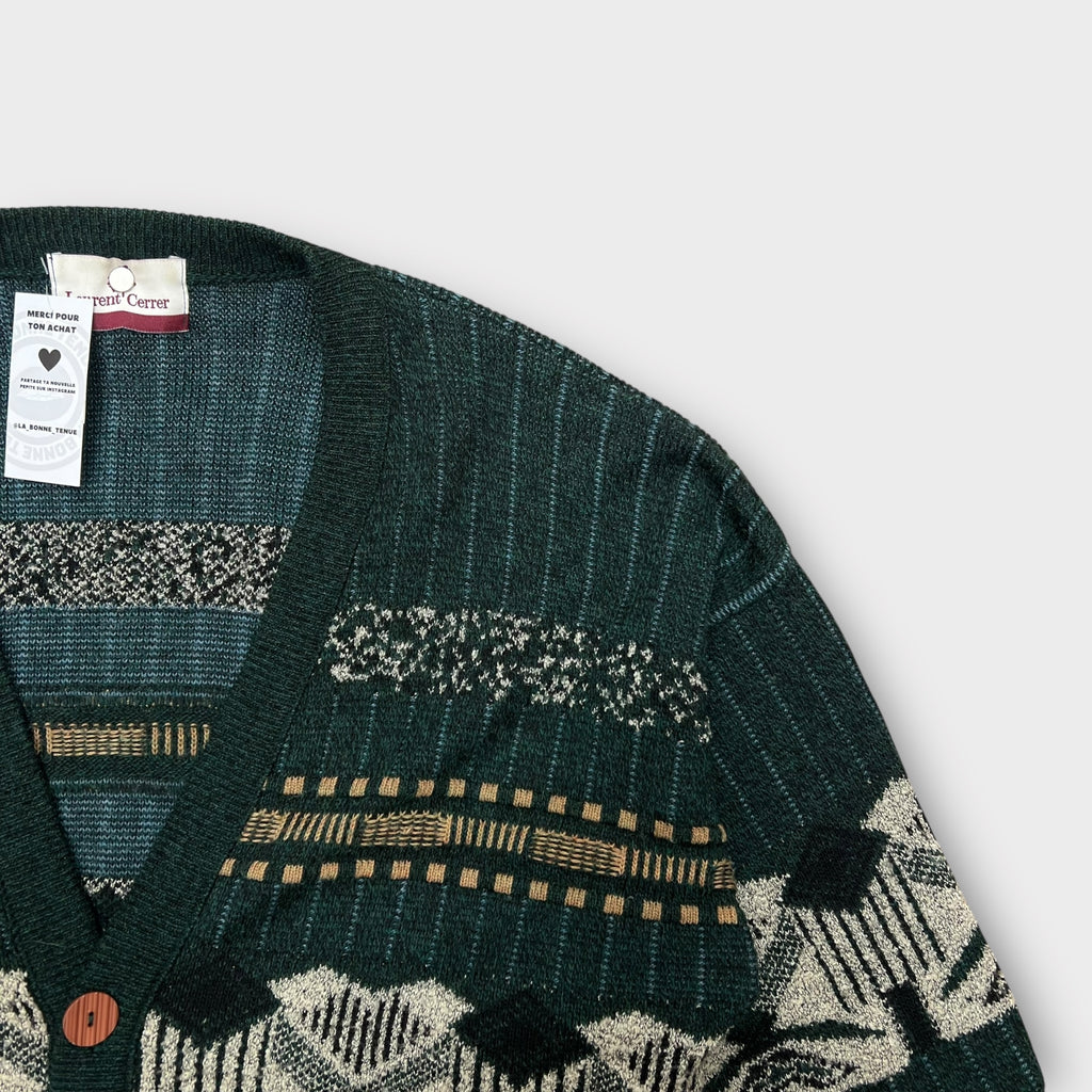 Cardigan Vintage Vert - XL