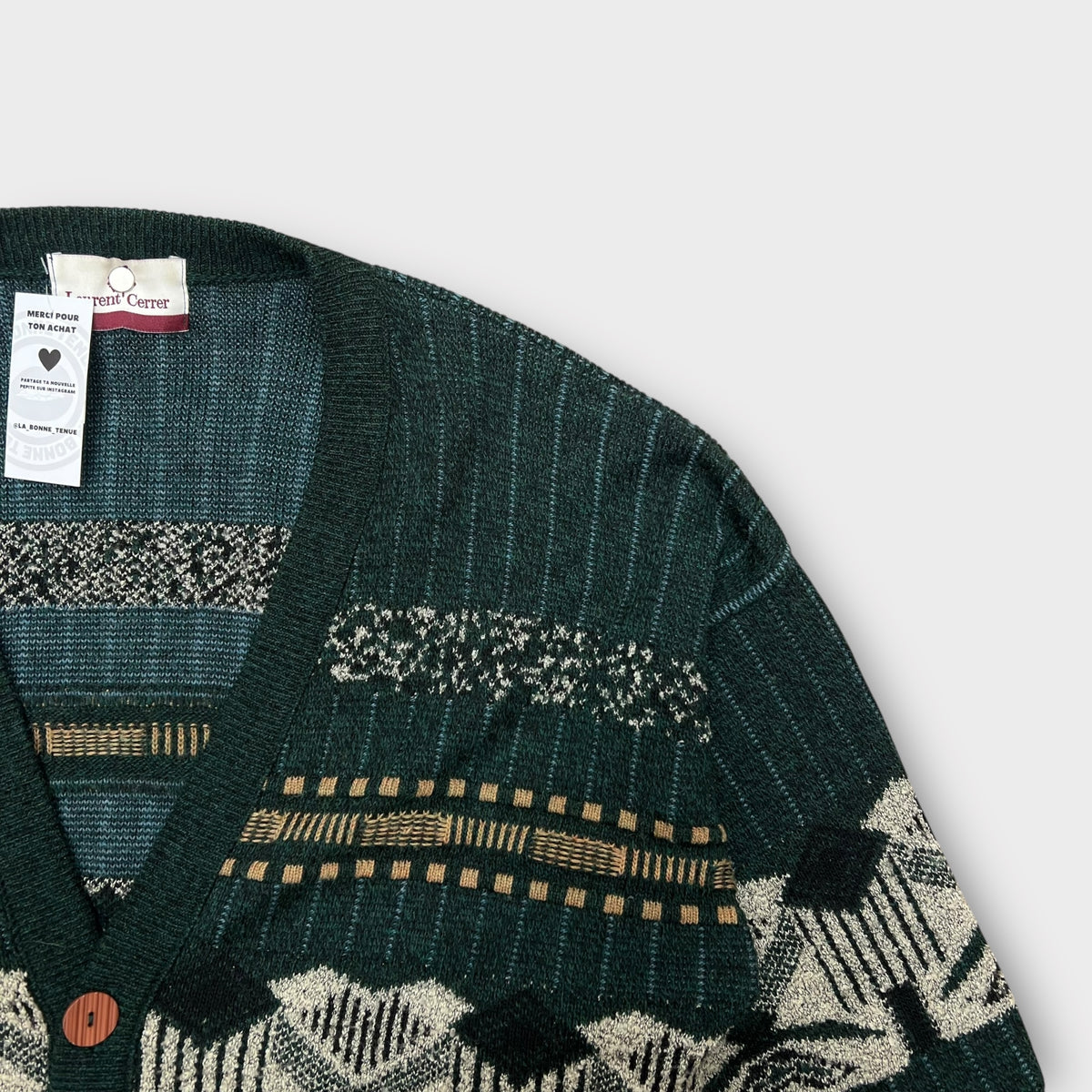 Cardigan Vintage Vert - XL