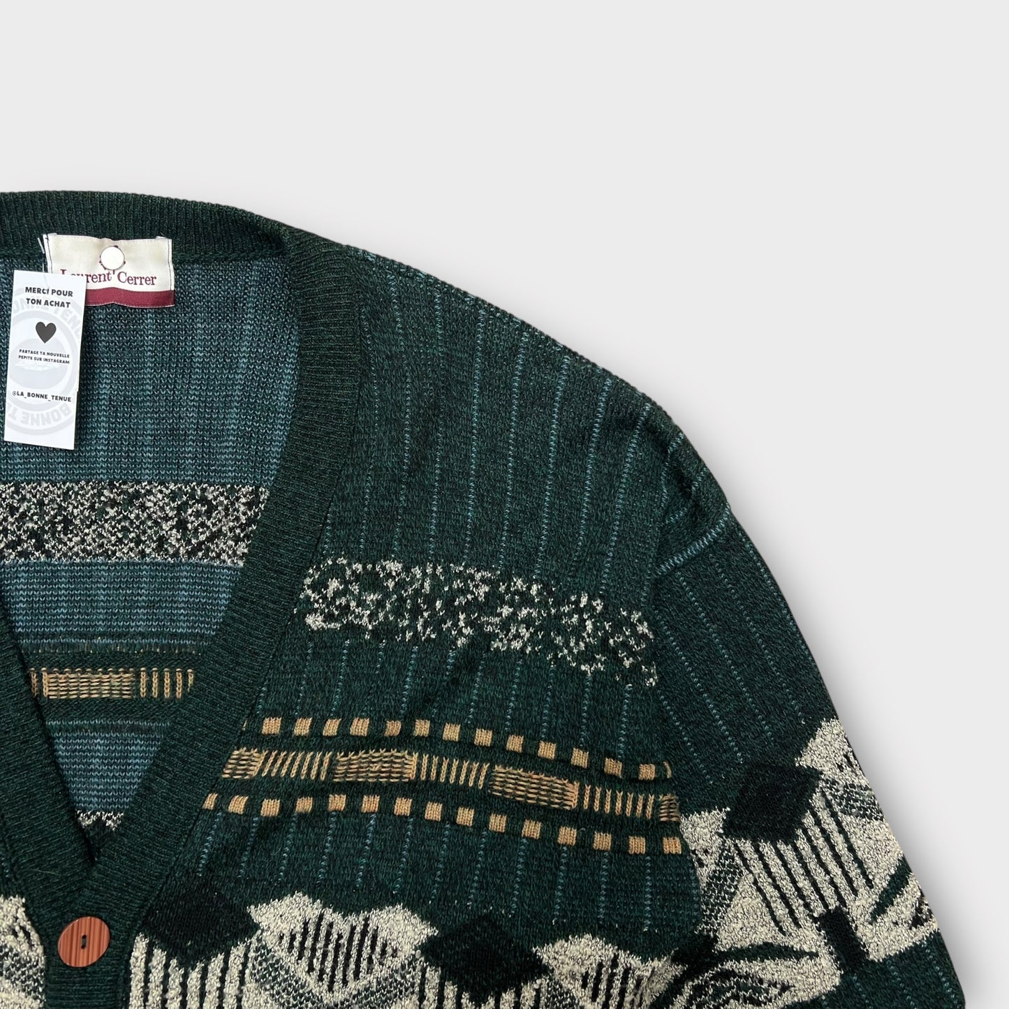Cardigan Vintage Vert - XL