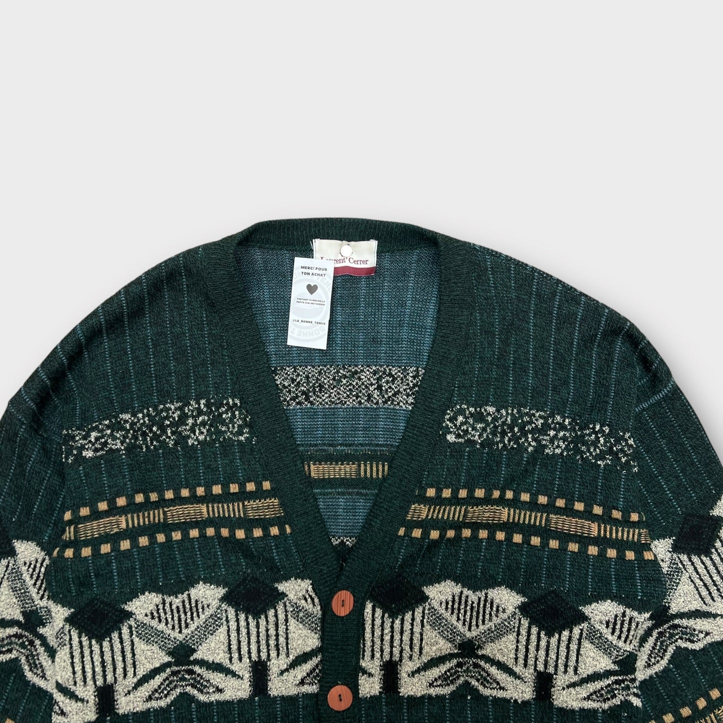 Cardigan Vintage Vert - XL