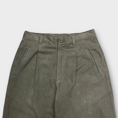 Pantalon pincé laine coupe large Kaki - FR46