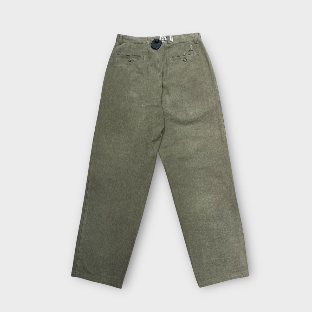 Pantalon pincé laine coupe large