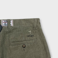 Pantalon pincé laine coupe large