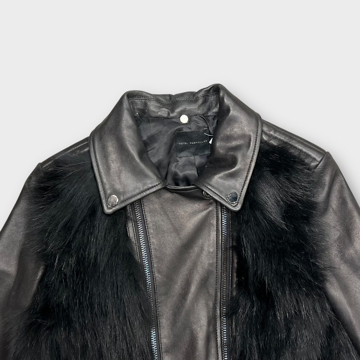 Veste en cuir avec fourrure Hôtel Particulier