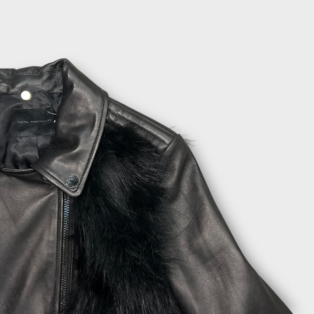 Veste en cuir avec fourrure Hôtel Particulier