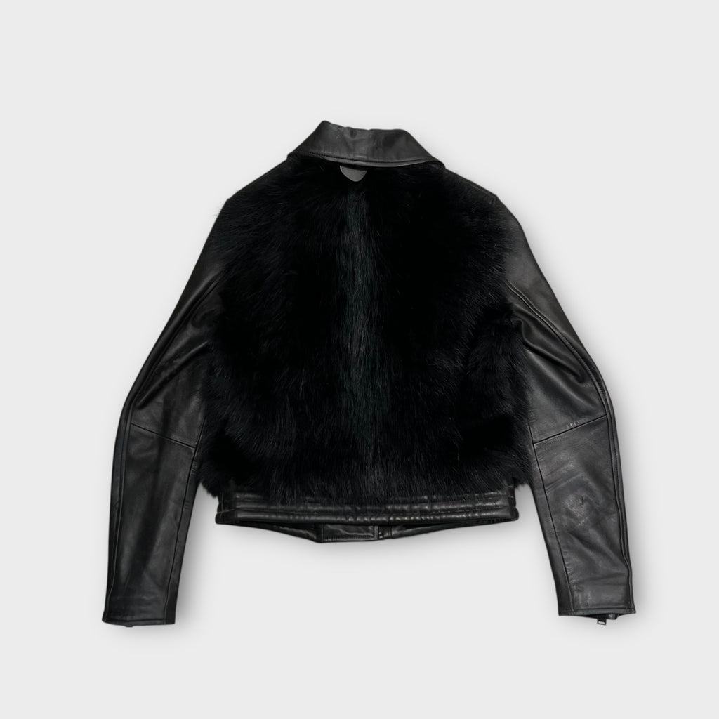 Veste en cuir avec fourrure Hôtel Particulier
