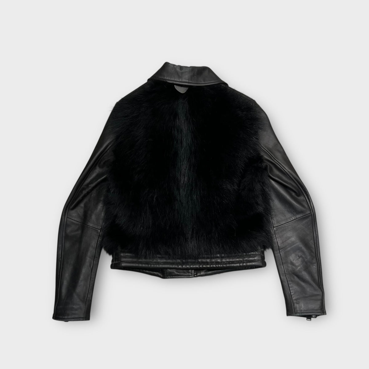 Veste en cuir avec fourrure Hôtel Particulier