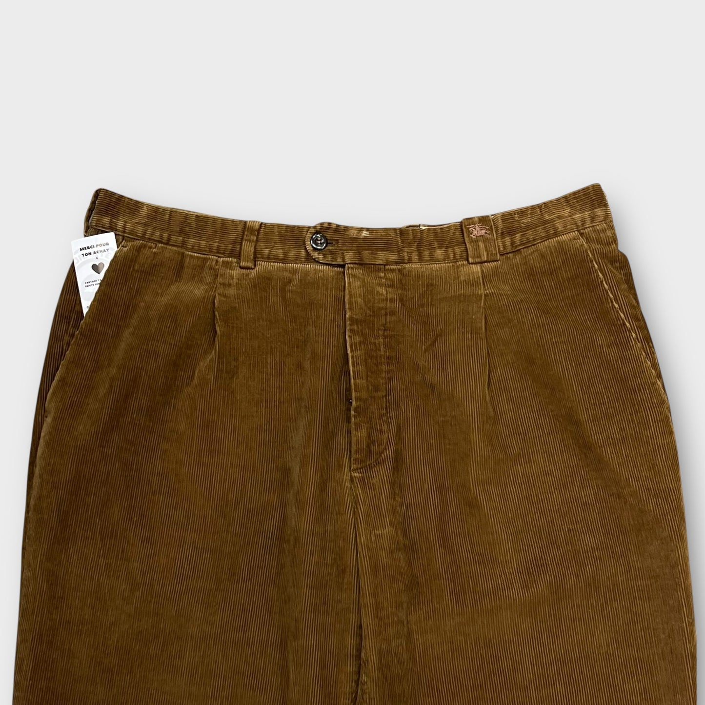 Pantalon velours côtelé Burberry Marron - FR46