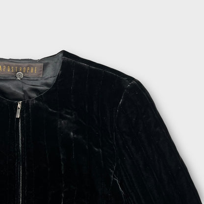 Veste velours matelassé Apostrophe Noir - S