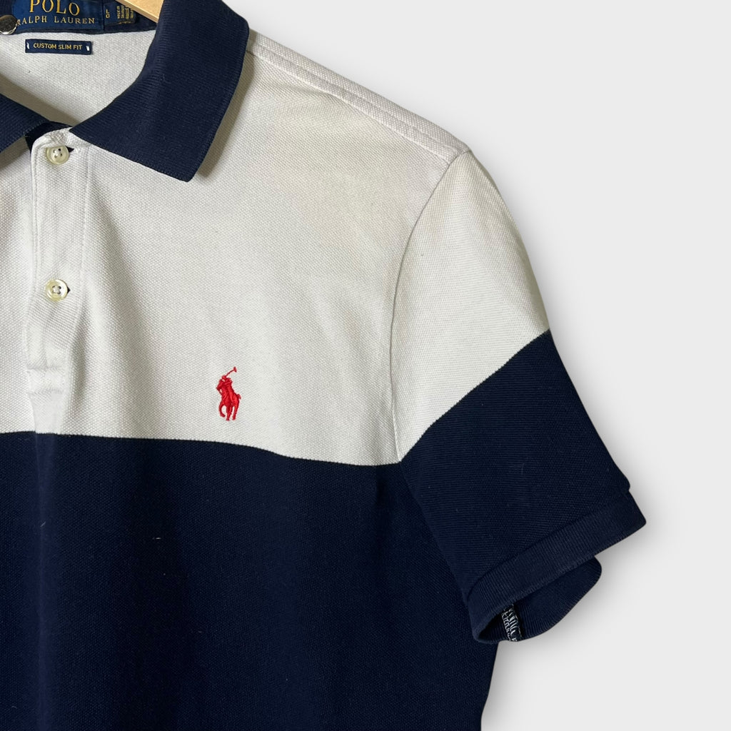 Polo Blanc Et bleu Ralph Lauren - L