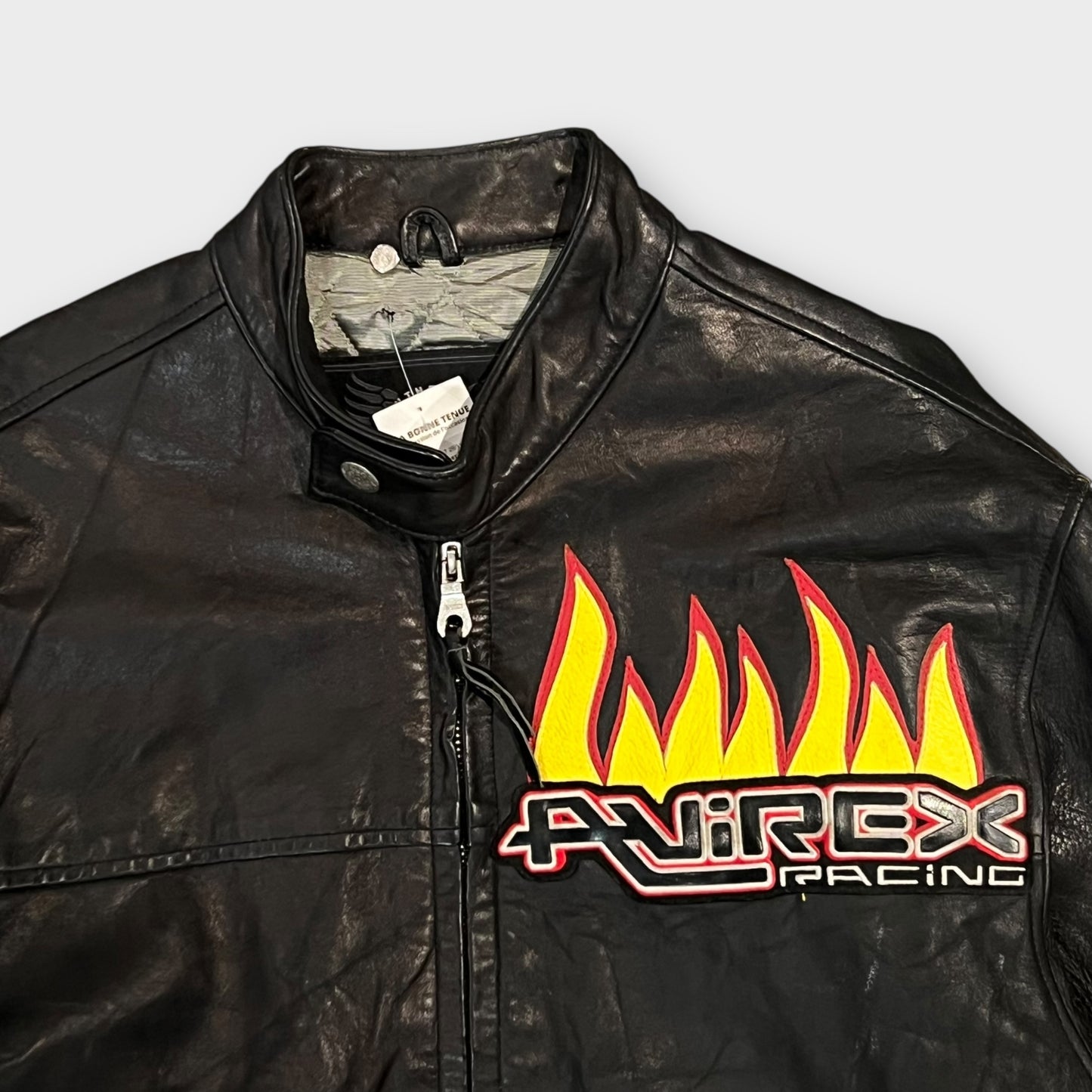 Veste Cuir Vintage Avirex Racing Made in USA - L
