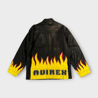 Veste Cuir Vintage Avirex Racing Made in USA - L
