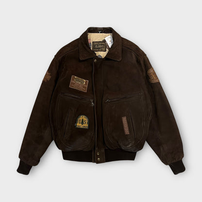 Bomber Cuir Redskins Marron - M