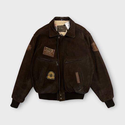 Bomber Cuir Redskins Marron - M