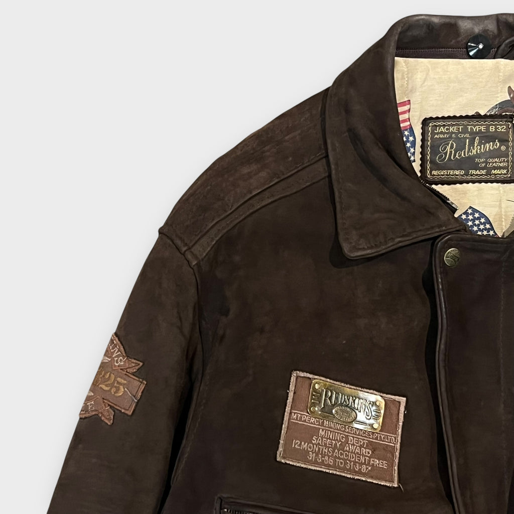 Bomber Cuir Redskins Marron - M