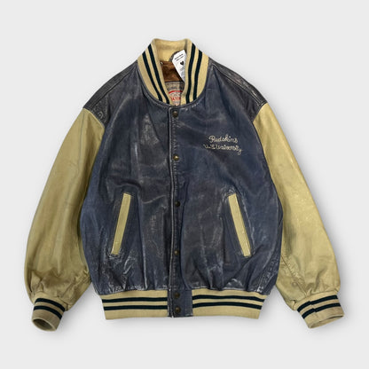Veste Cuir Vintage Redskins Bleu - L