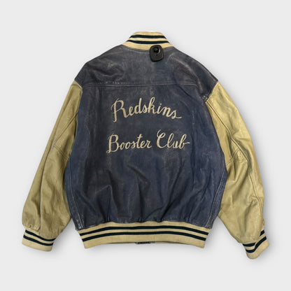 Veste Cuir Vintage Redskins Bleu - L