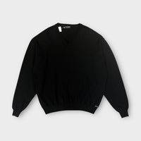 Pull Col V Saint James Noir Made In France - L
