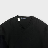 Pull Col V Saint James Noir Made In France - L