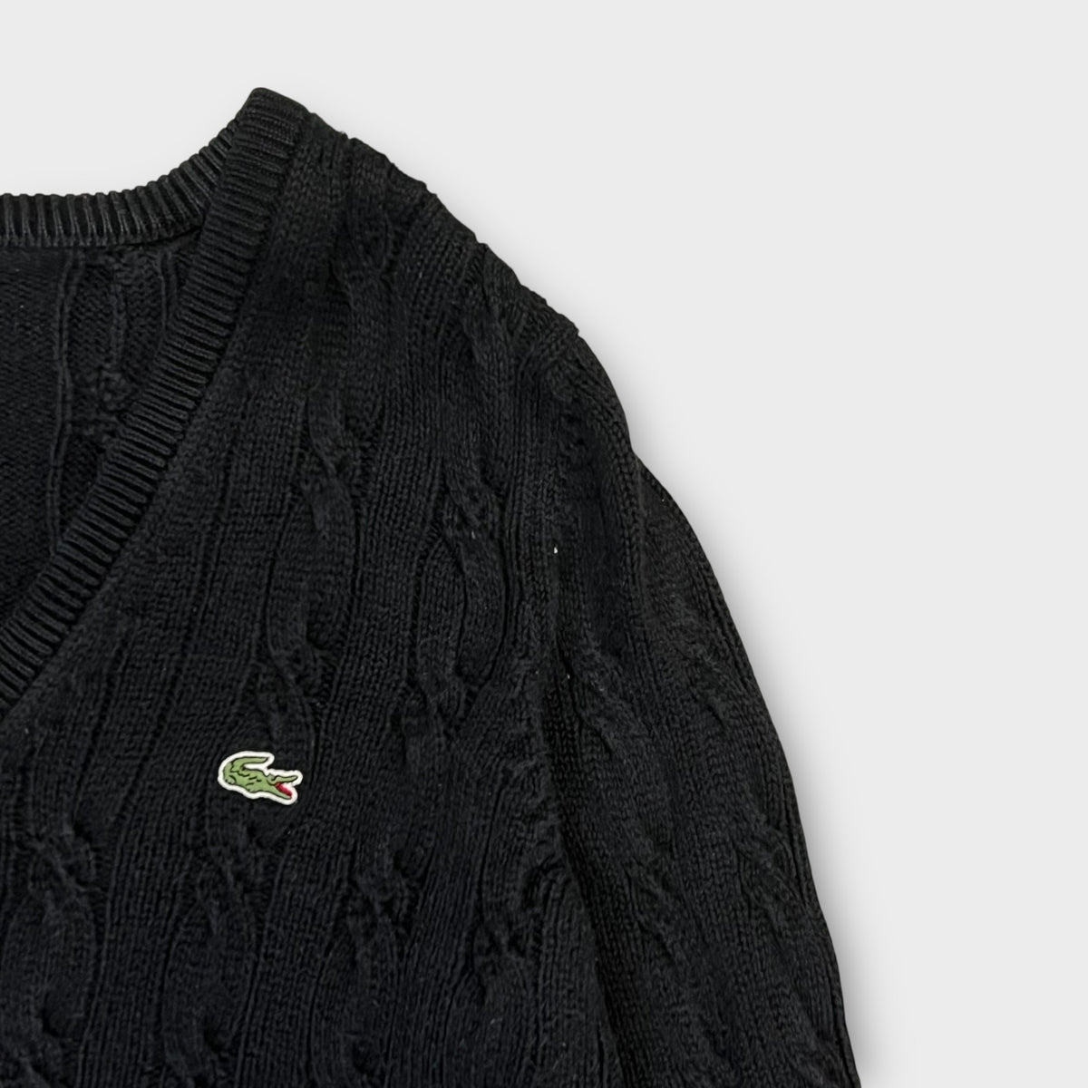 Pull Col V Lacoste Noir - M