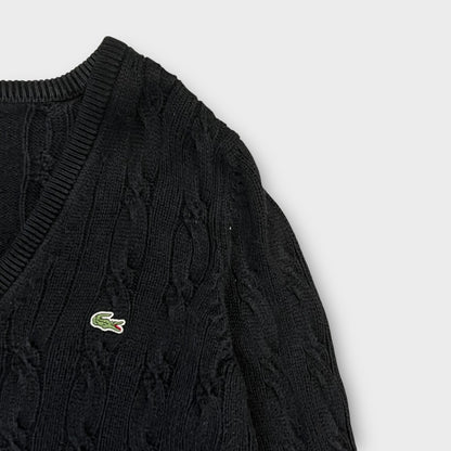 Pull Col V Lacoste Noir - M