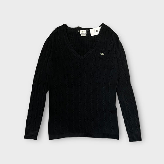 Pull Col V Lacoste Noir - M