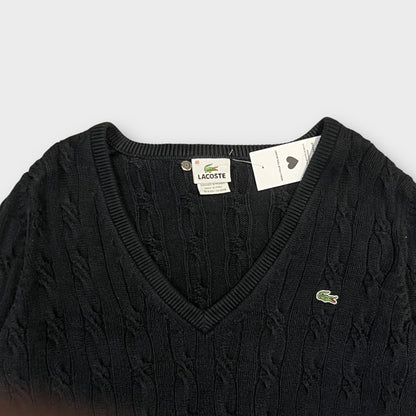 Pull Col V Lacoste Noir - M