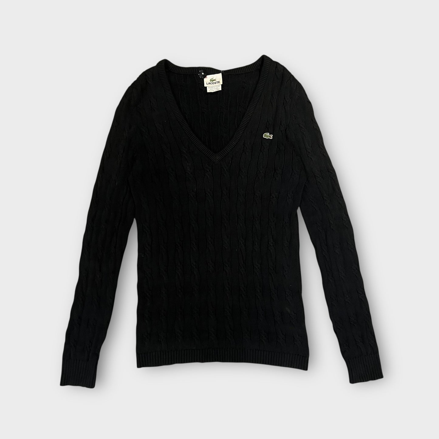 Pull Col V Lacoste Noir - M