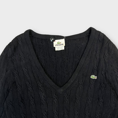 Pull Col V Lacoste Noir - M