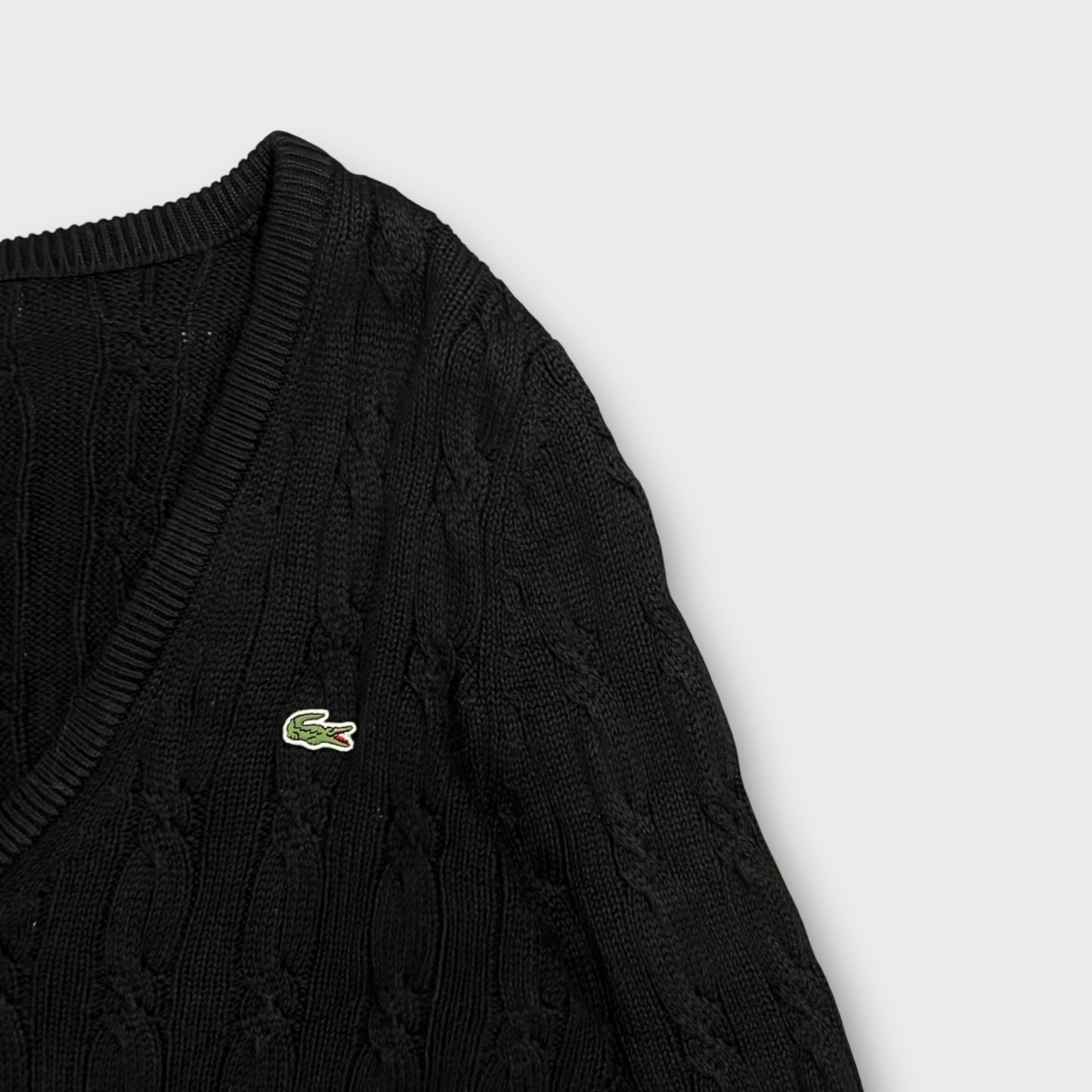 Pull Col V Lacoste Noir - M