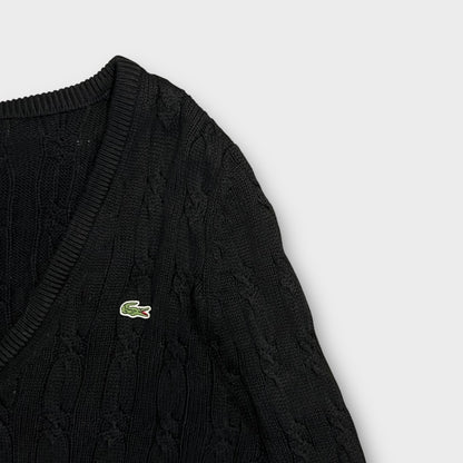 Pull Col V Lacoste Noir - M
