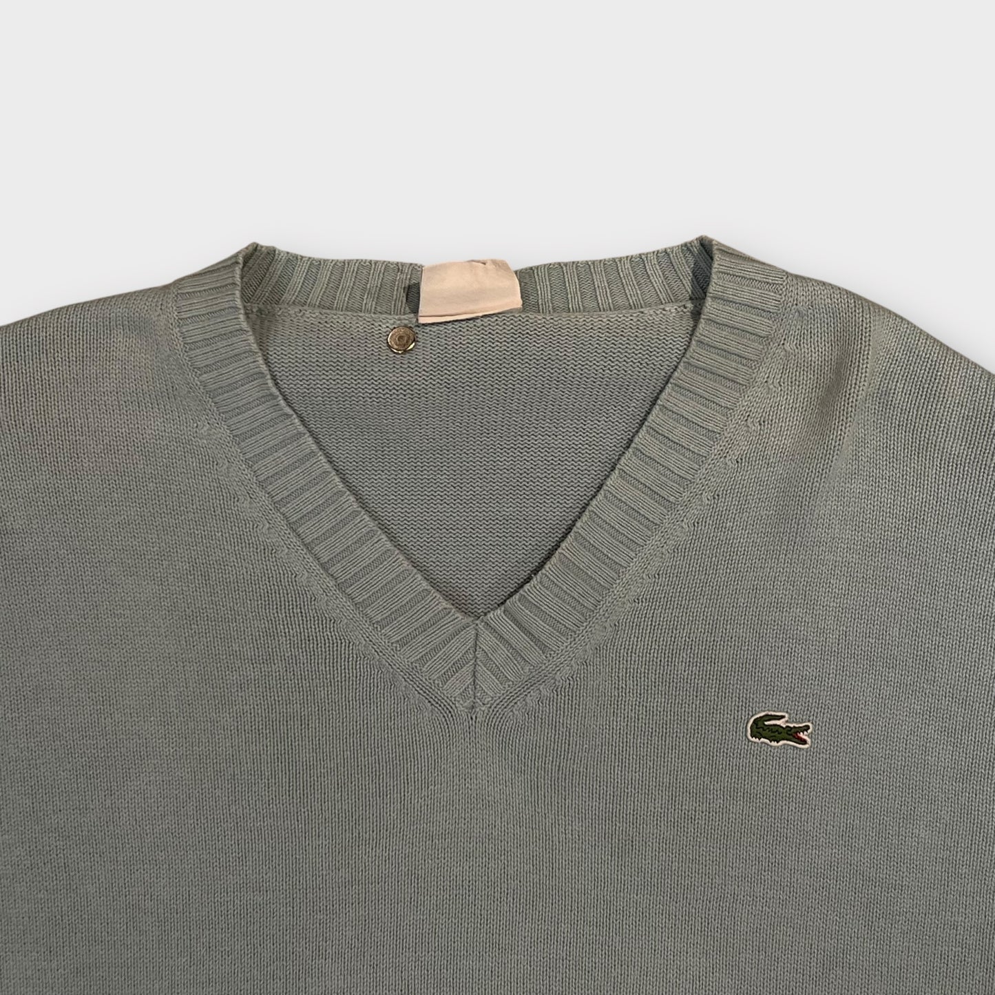 Pull Col V Lacoste Bleu - M