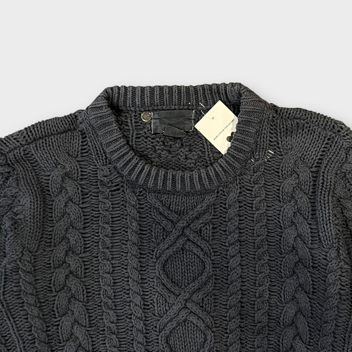 Pull Vintage Torsadé Bleu - S