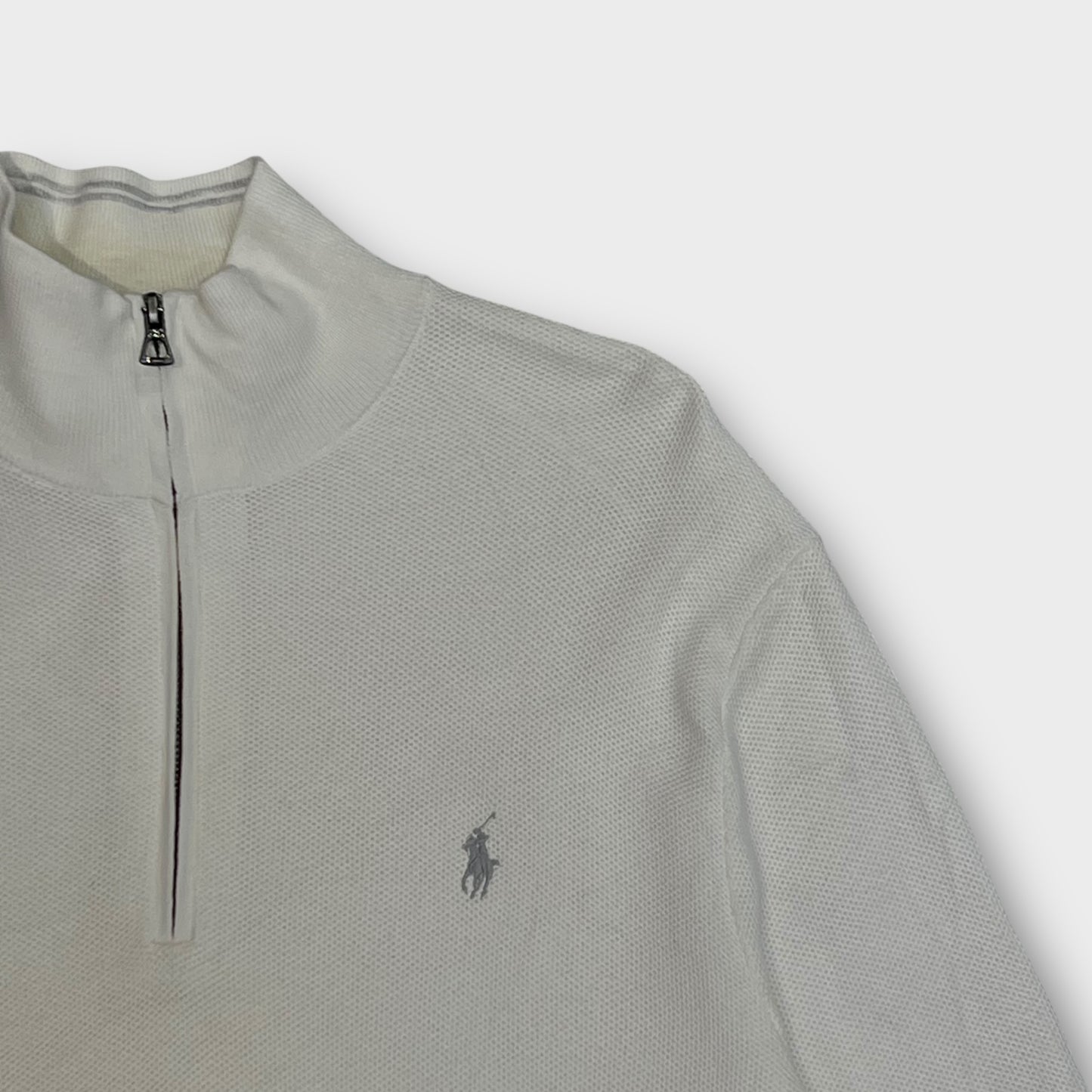 1/4 Zip Ralph Lauren Blanc - XL
