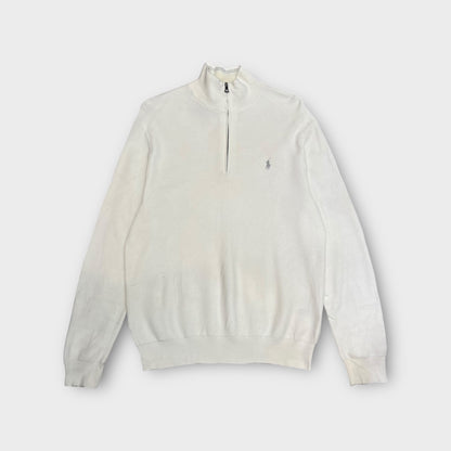 1/4 Zip Ralph Lauren Blanc - XL