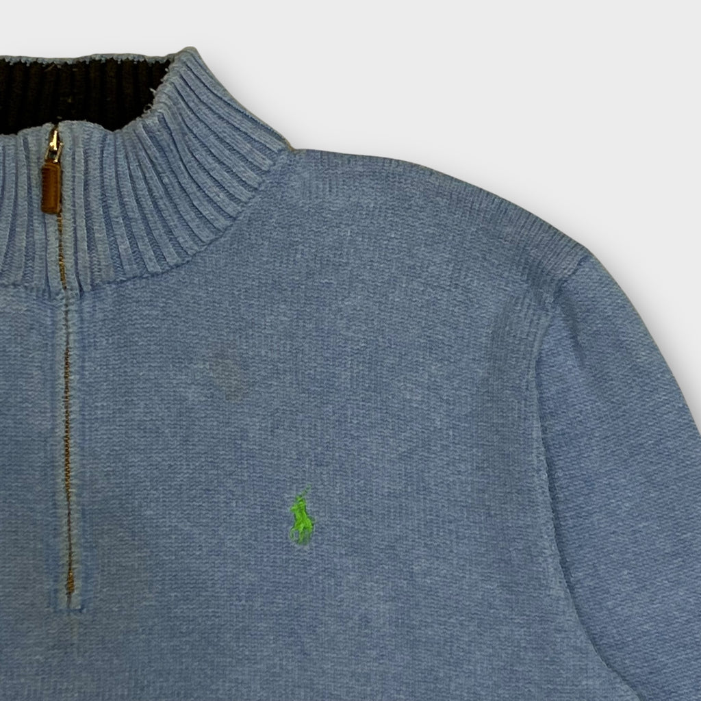 1/4 Zip Ralph Lauren Bleu - L