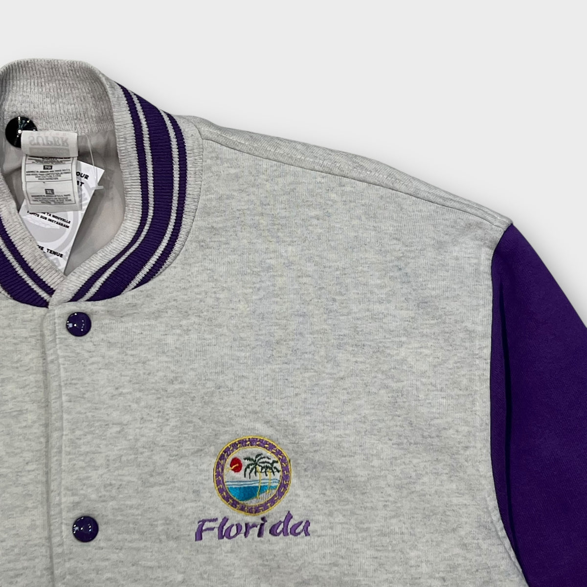 Veste Teddy Vintage Gris/Violet - XL