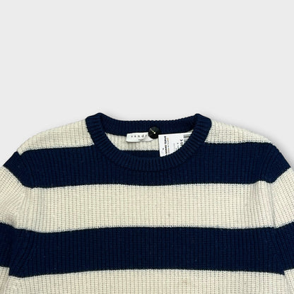 Pull Sandro Rayé Blanc / Bleu - S