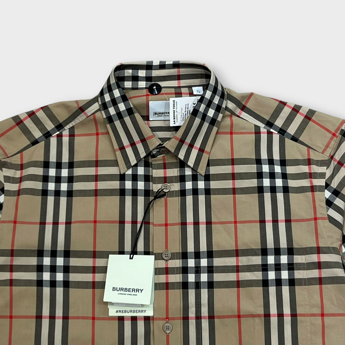 Chemise Deadstock Burberry Nova Check Beige - XL