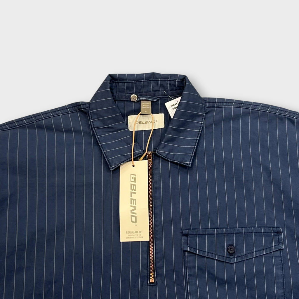 1/4 Zip Deadstock Blend Navy - L