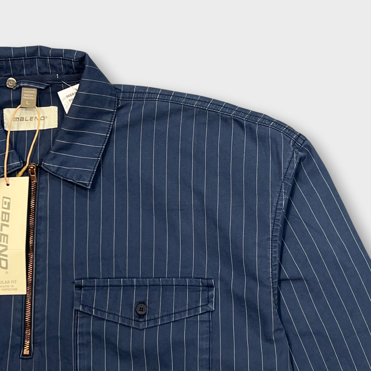 1/4 Zip Deadstock Blend Navy - L