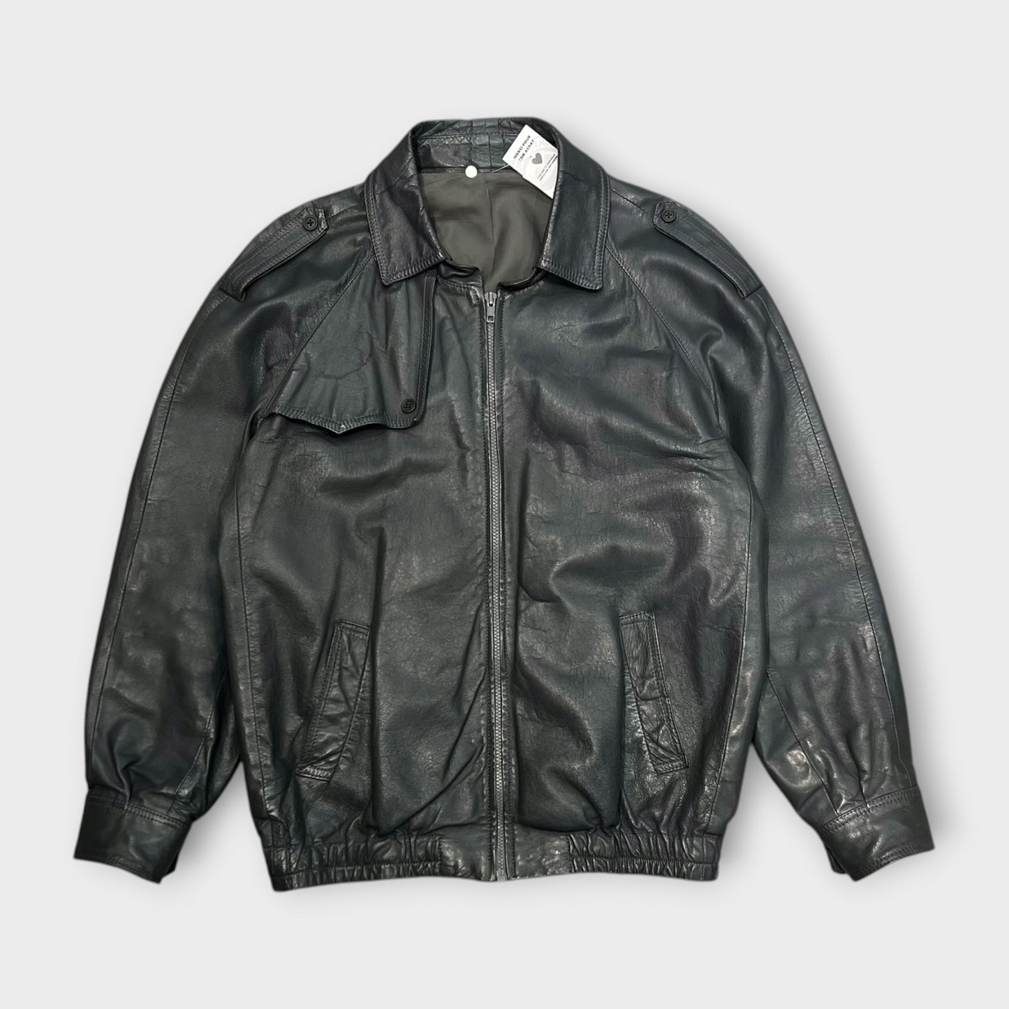 Veste Cuir Gris - L